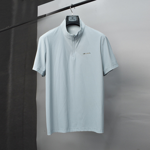 肯拓家实体店款户外立领短袖 真冰丝凉感科技男士速干快干T恤衫