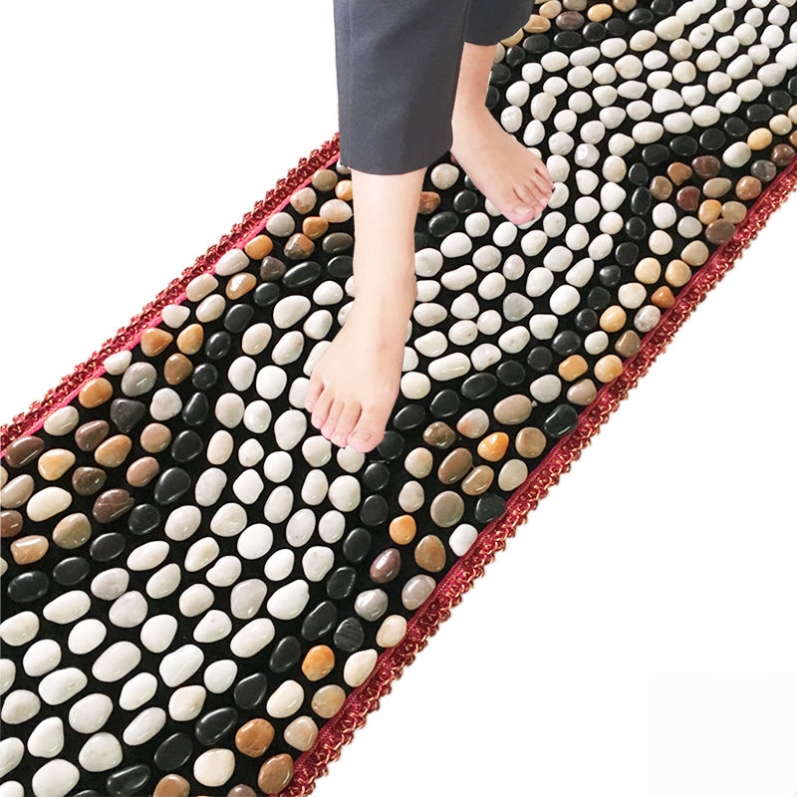 鹅卵石足底按摩垫脚底穴位足疗雨花石踩脚垫地垫子石头石子指压板