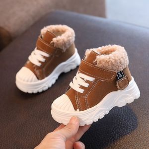 儿童马丁鞋2023冬季小童加绒加厚棉鞋男女童英伦雪地靴宝宝短靴子