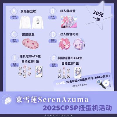 【2025CPSP】東雪蓮SerenAzuma扭蛋机活动