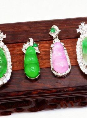 天然高货翡翠稀缺收藏级满绿豆