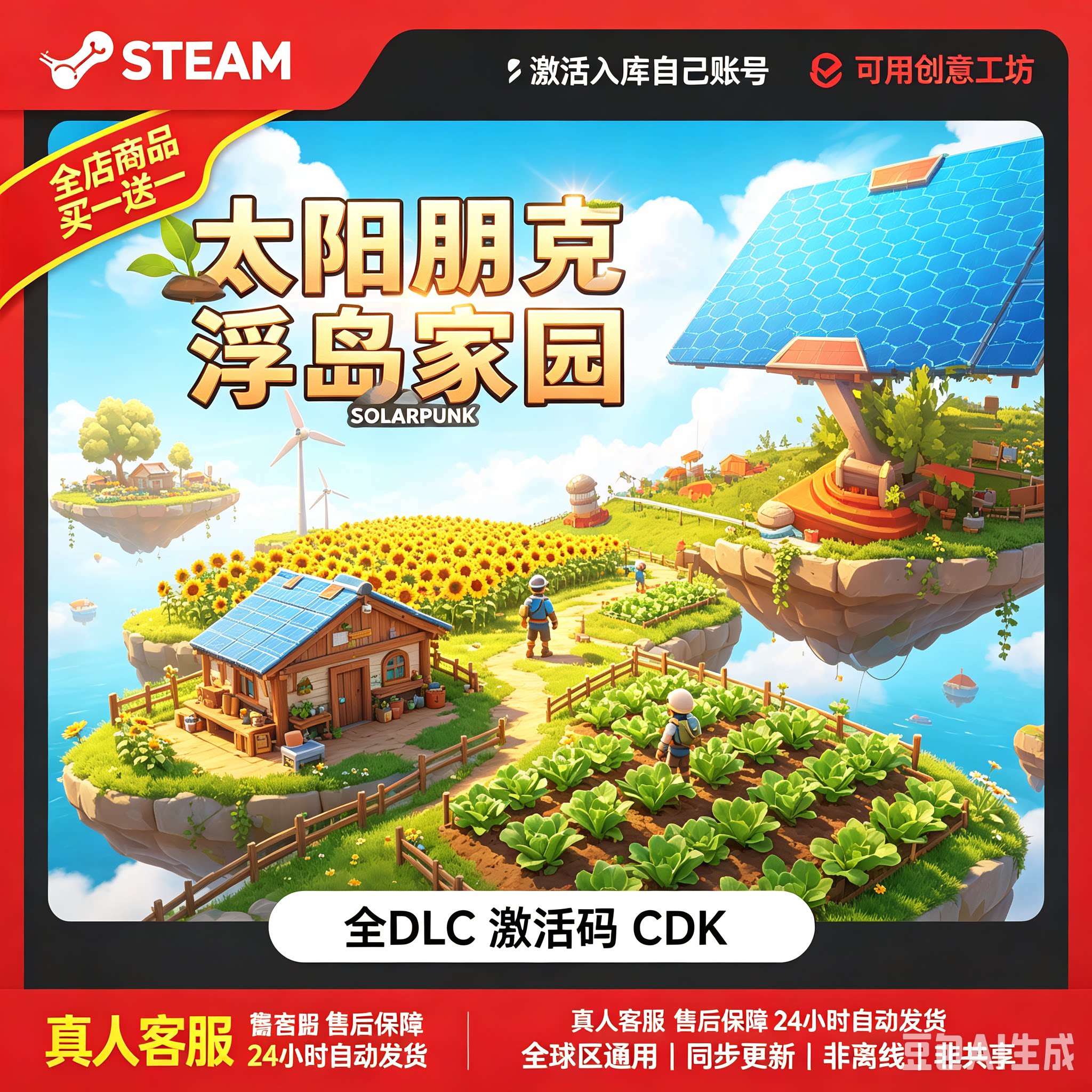 steam游戏太阳朋克浮岛家园激活码入库国区区电脑中文单机游戏