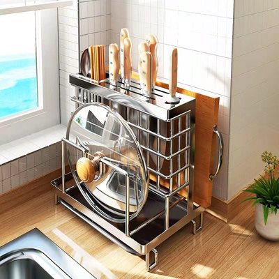 304不锈钢刀筷一体架可壁挂