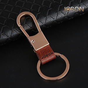 jobon中邦正品简约男士女士腰挂扣真皮汽车钥匙扣钥匙链礼物挂件