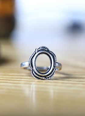 戒指空托复古女款镶嵌绿松石戒托