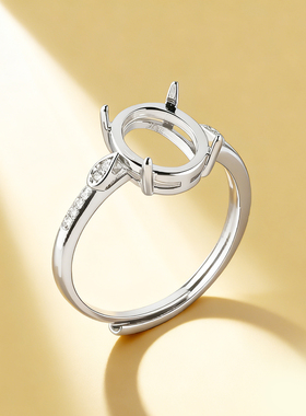 戒指空托铜镀金戒托DIY镶嵌活口