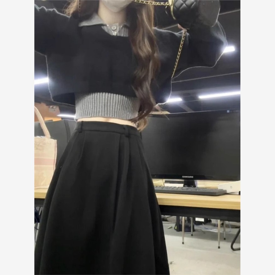秋装2025年新款黑色连衣裙子其它制服/套装