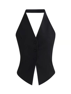 挂脖吊带上衣外穿性感露背无袖背心2026新款女装夏季黑色显瘦修身
