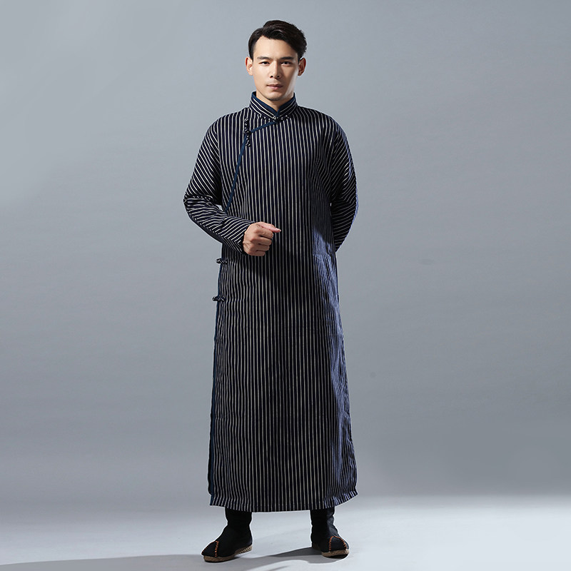 民國長衫相聲大褂男式棉麻長袍條紋複古斜襟盤扣民國風演出服中式在類目 男裝, 民族服裝中 - 來自Buy2taobao.com提供專業的淘寶代購服務