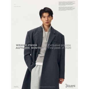 H型羊毛大衣廓形过膝中长款 老钱风经典 毛呢外套 优雅新诠释 weave