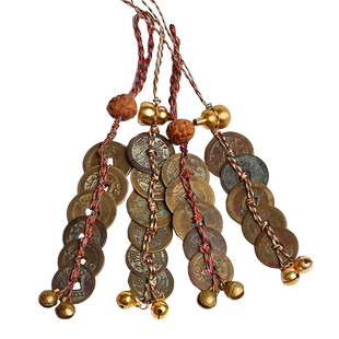 五帝钱真品门对门葫芦挂件招财压门槛专用旧古币六帝钱随身铜古钱