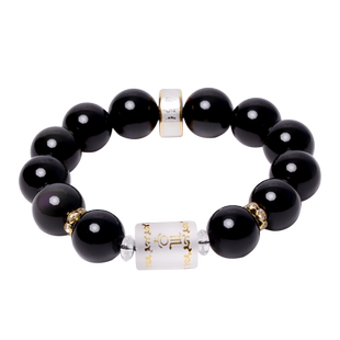 天蝎座星座水晶饰品冥王星守护神手链黑曜石紫水晶男女款手串