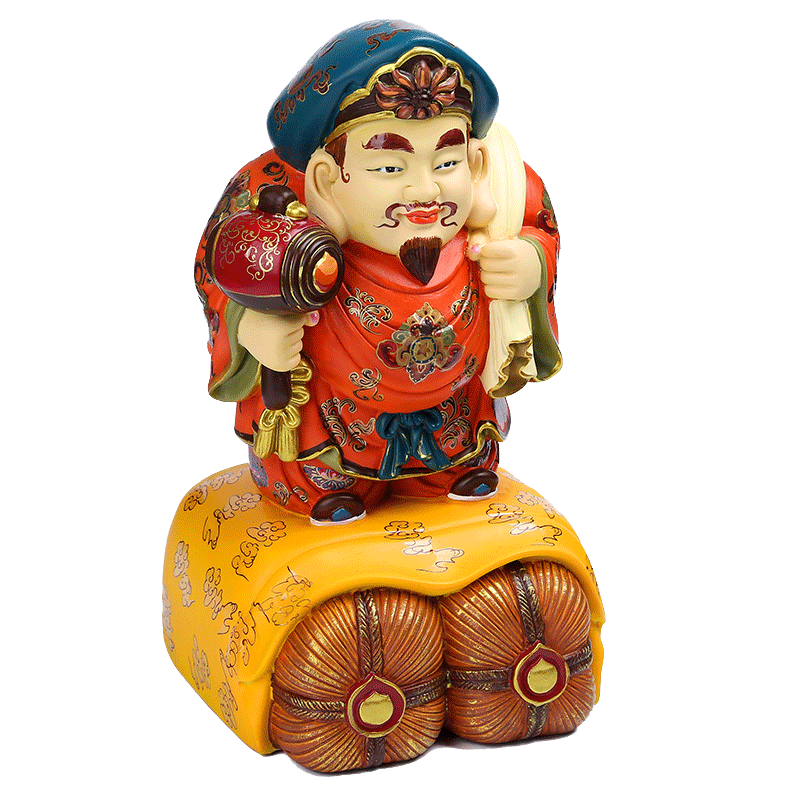 鼎风阁 李居明三面大黑天财神摆件黄铜招财大黑天财神像佛像家用