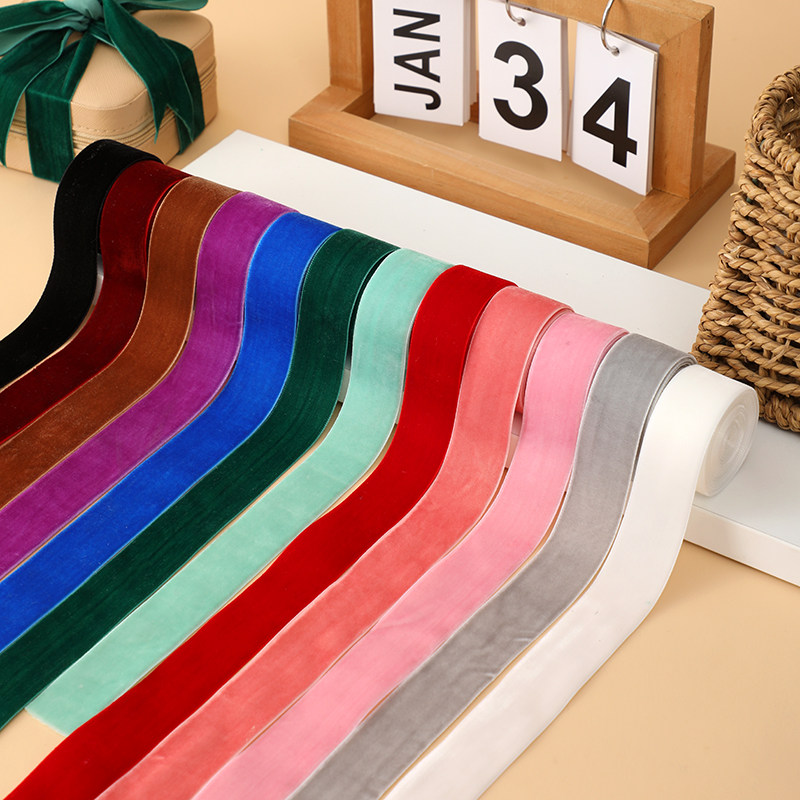 加密丝绒丝带天鹅绒绒面缎带织带花边鞋帽蝴蝶结服装辅料配件DIY