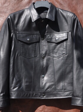 仅50件进口新西兰绵羊皮真皮皮衣男款经典507修身短款皮春秋夹克