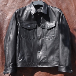 仅50件进口新西兰绵羊皮真皮皮衣男款经典507修身短款皮春秋夹克