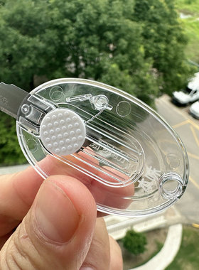 本味mini美工刀913Q7便携挂环回弹刀片简约透明裁纸刀快递裁缝刀