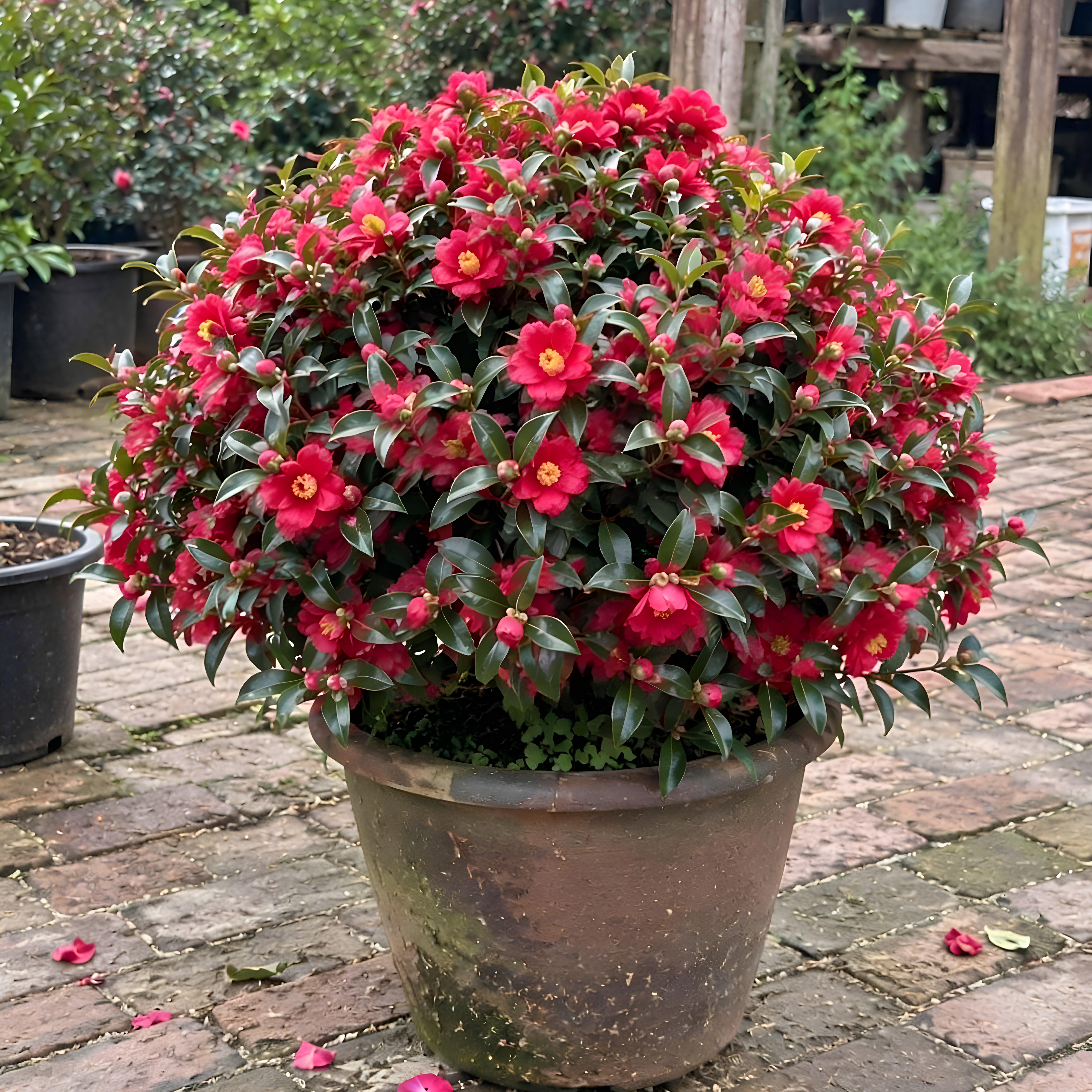 茶梅花树苗盆栽四季山茶花球盆景阳台庭院常绿花镜搭配花卉绿植物
