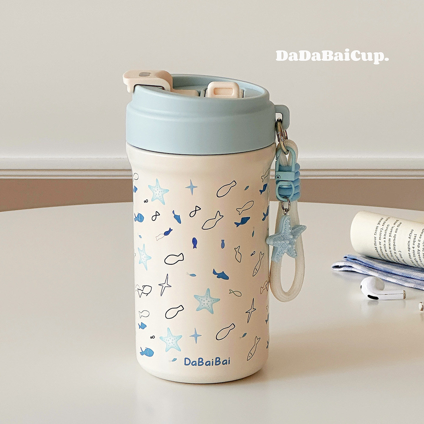 海星鱼保温杯女士高颜值2025新款水杯学生吸管双饮咖啡杯子办公室,餐饮具,保冷/保温杯,淘宝优惠券,粉丝福利购,淘宝优惠卷