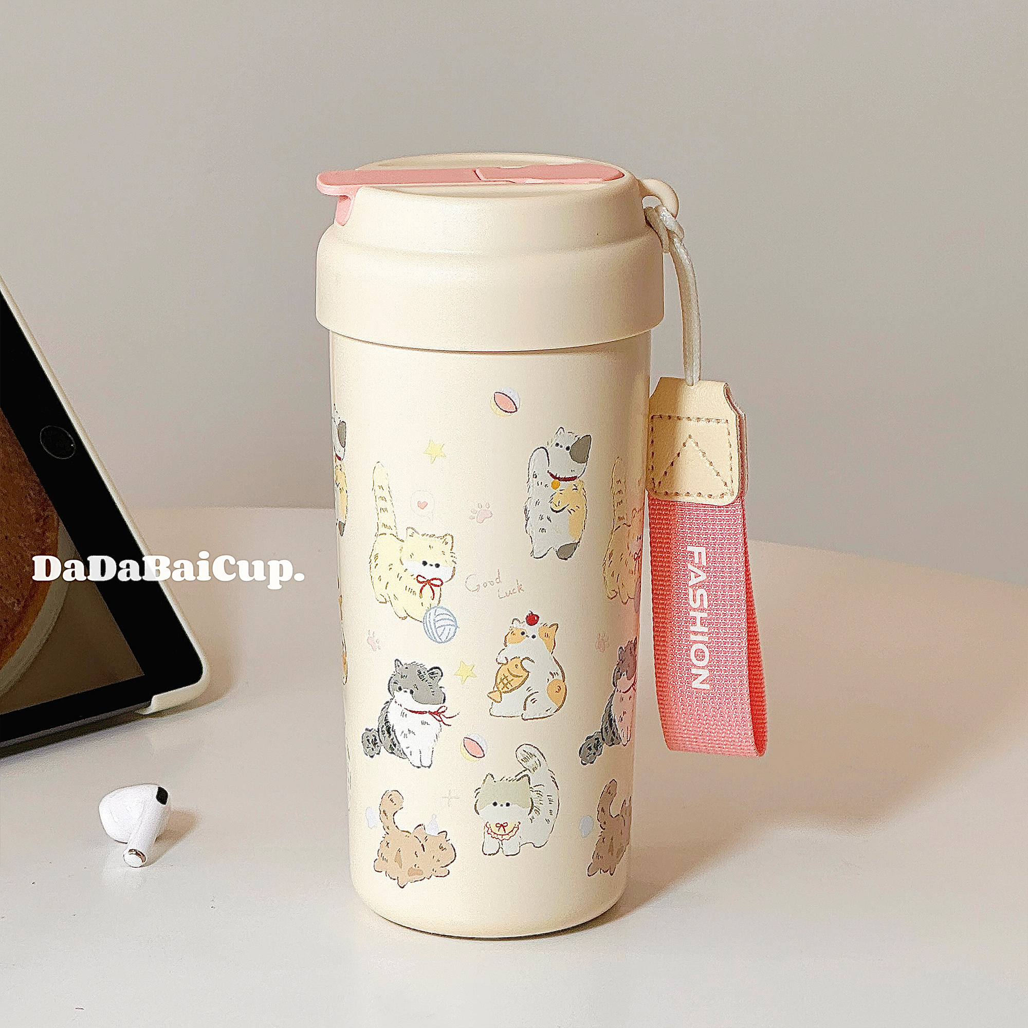 可爱小猫保温杯女生高颜值