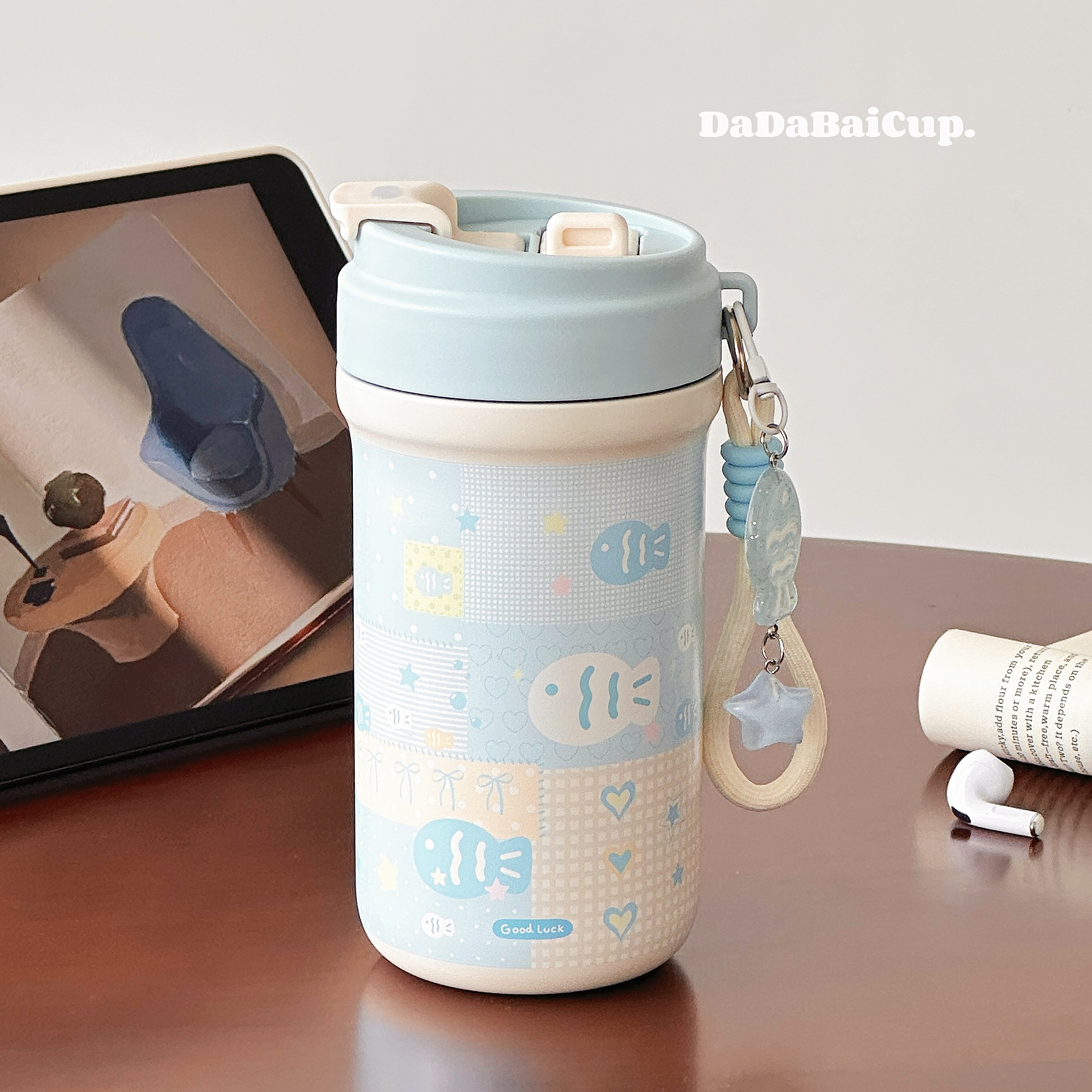 学生上学专用随手杯双饮口带茶隔