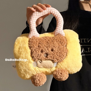 小熊注水热水袋女生2025新款 可爱毛绒暖手宝充电防爆可插手暖水袋