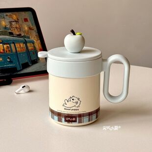 桌面咖啡杯子2026新款女生高颜值办公室水杯马克杯苹果保温杯学生