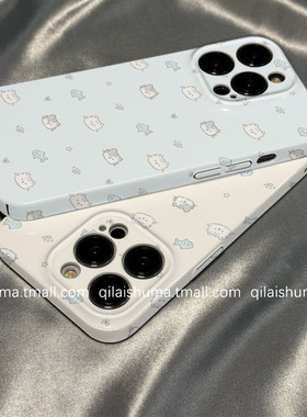 凤凤菲林壳适用於荣耀500/400/300pro手机保护壳200/100新款90男女80矽胶70套60蓝色可爱猫咪小鱼x50硬防摔ma