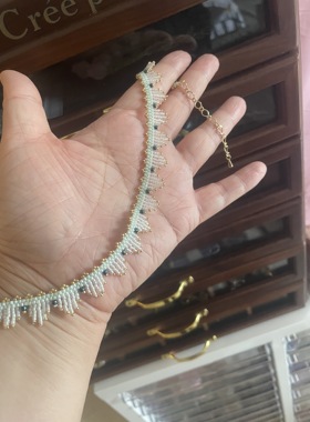 小清新浅绿色串珠成品项链锁骨链