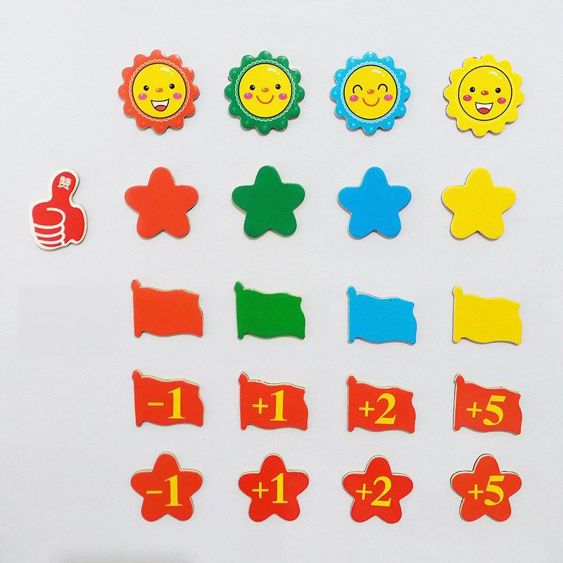 班级小组评比栏磁性小组积分表 积分奖励小花五星加减分磁性卡片