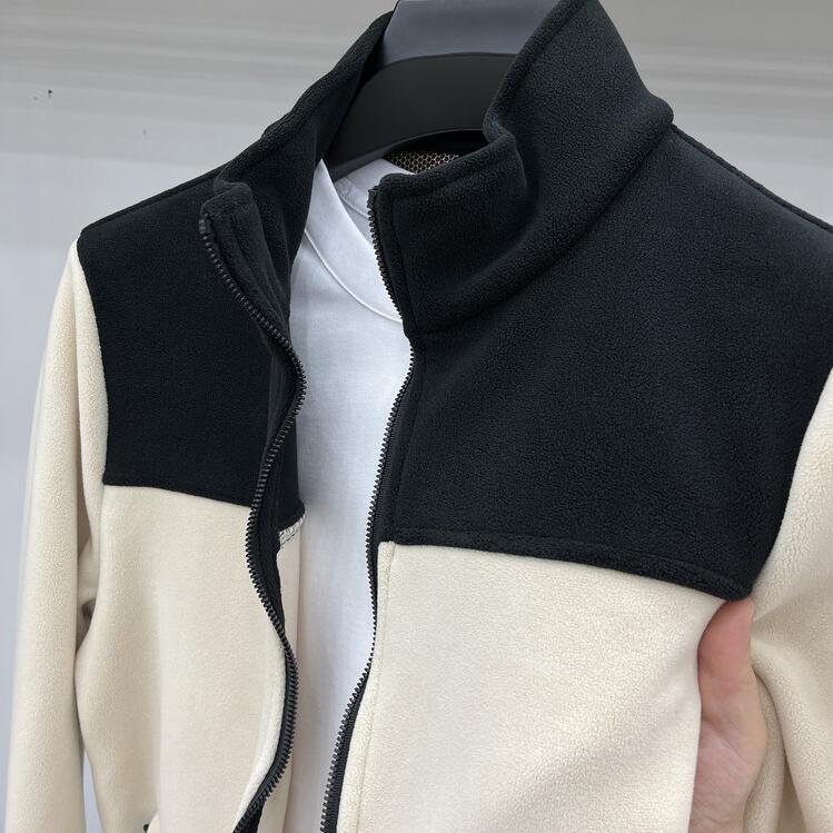 秋冬季立领防风抓绒衣男女款加绒加厚摇粒绒奥粒绒双面绒开衫卫衣