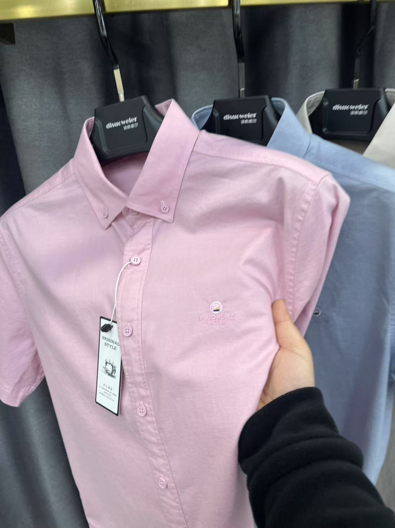 25年纯棉衬衫男短袖休闲吸汗透气纯色男士半袖衬衣夏装免烫寸衫潮