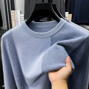 羊毛羊绒混纺2025新款 秋冬季 毛衫 中年男装 毛线衣 男士 爸爸装 羊毛衫