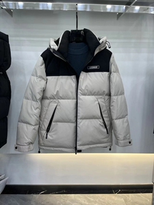 连帽极寒羽绒服冬装加厚保暖中青年男士时尚休闲短款拼色羽绒外套