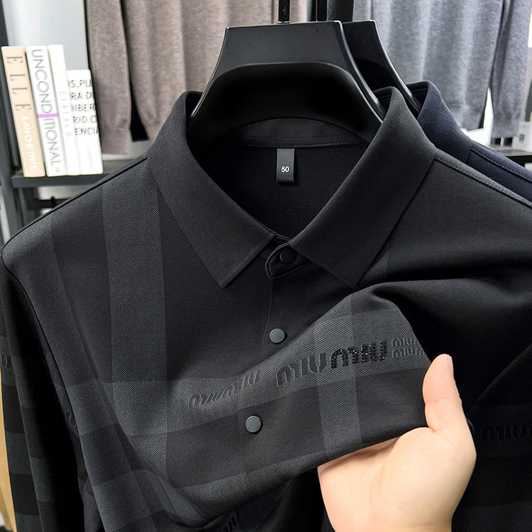 2025新款长袖衬衫男秋冬季加厚羊毛休闲商务衬衣中老年爸爸上衣潮