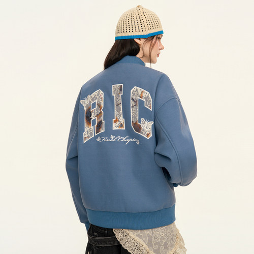 RIC蕾丝贴布绣棒球服夹克外套潮