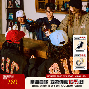 RickyisClown麂皮民族贴布棒球服夹克男新款宽松潮牌情侣装外套女