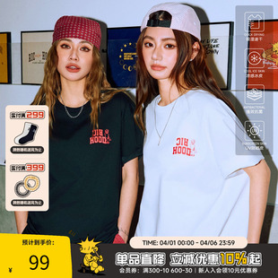 潮牌半袖 RIC小丑涂鸦短袖 女 宽松百搭男女同款 美式 T恤男生夏季 新款