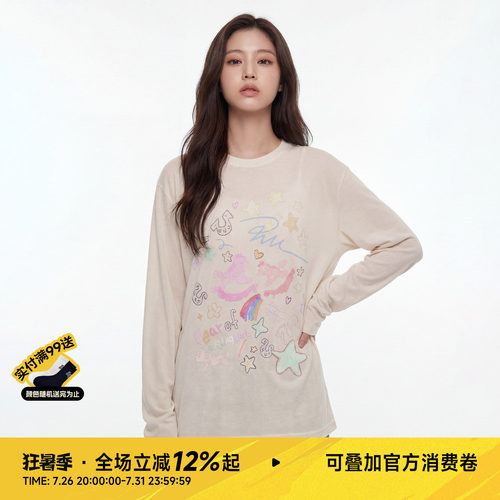 RickyIsClown彩绘涂鸦防晒罩衫夏季复古透气薄款空调衫长袖T恤女
