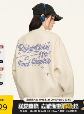 RIC终章珍珠镶钻棒球服夹克男生秋季宽松高级感潮牌情侣装外套女