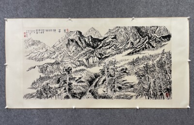 张仃 四尺焦墨山景图 镜心 纯手绘国画书法字画 S06311