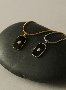 黑玛瑙项链女小众设计感高级轻奢