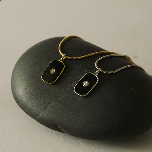 黑玛瑙项链女小众设计感高级轻奢