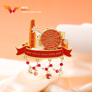 WTT香港总决赛2025-圣诞冰箱贴乒乓官方赛事金属磁吸创意摆件