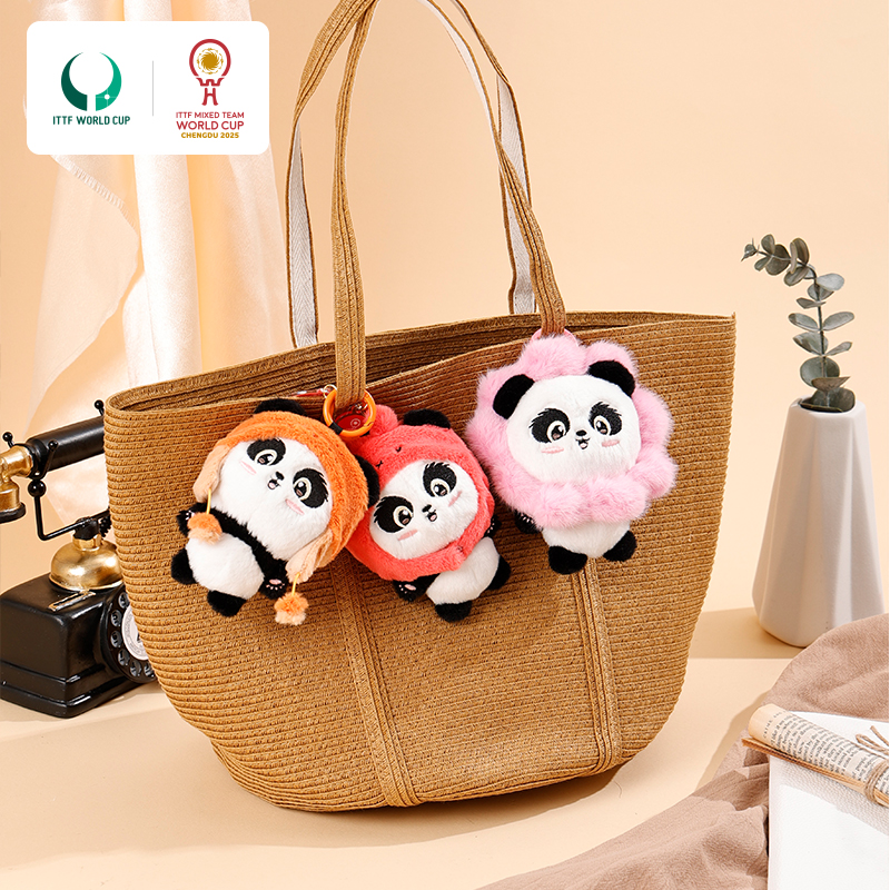 2025年成都混合团体世界杯乒氏赛事毛绒熊猫可爱玩偶挂件纪念周边