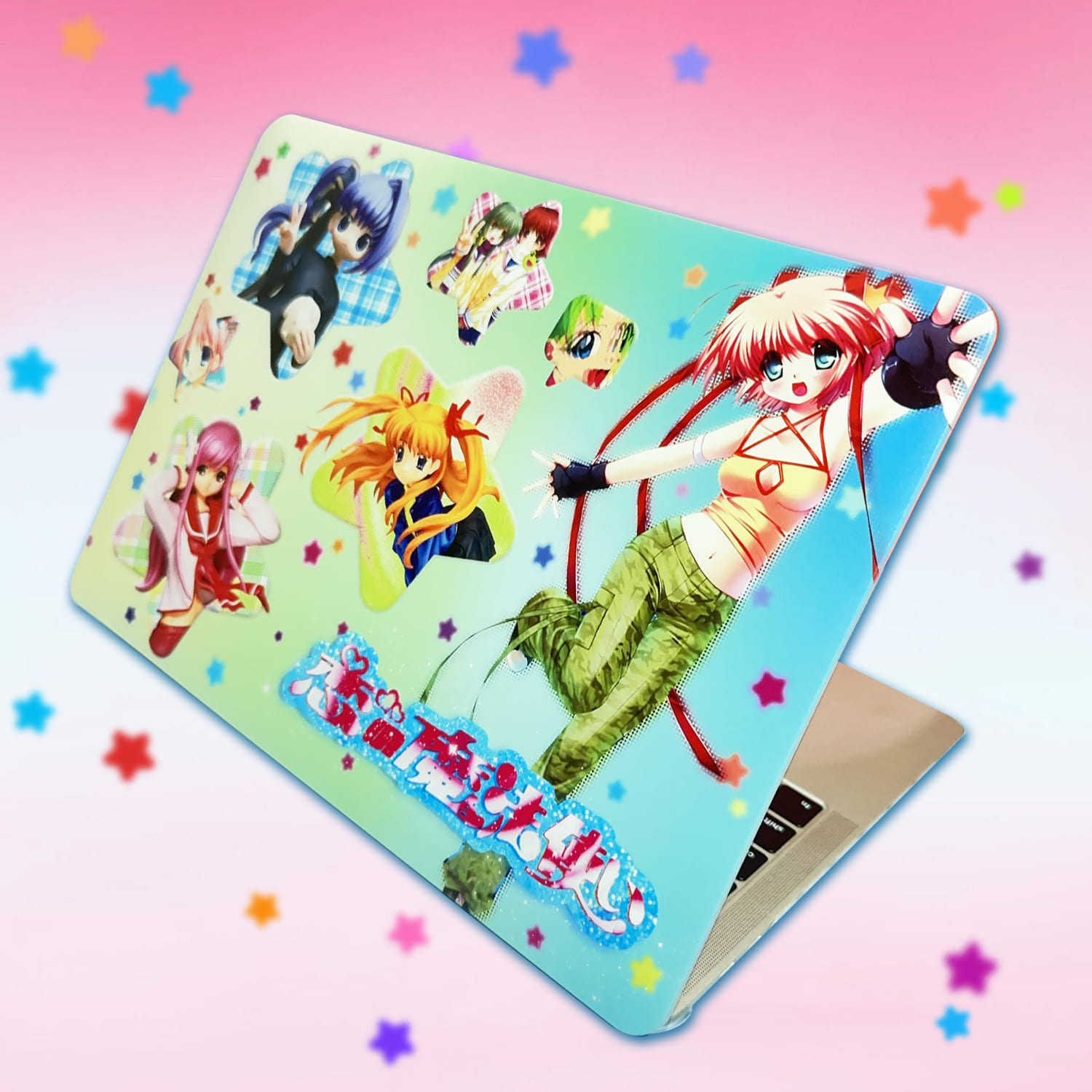 废物点心原创古早可爱动漫美少女适用苹果Macbook air/pro磨砂闪粉保护壳硬壳