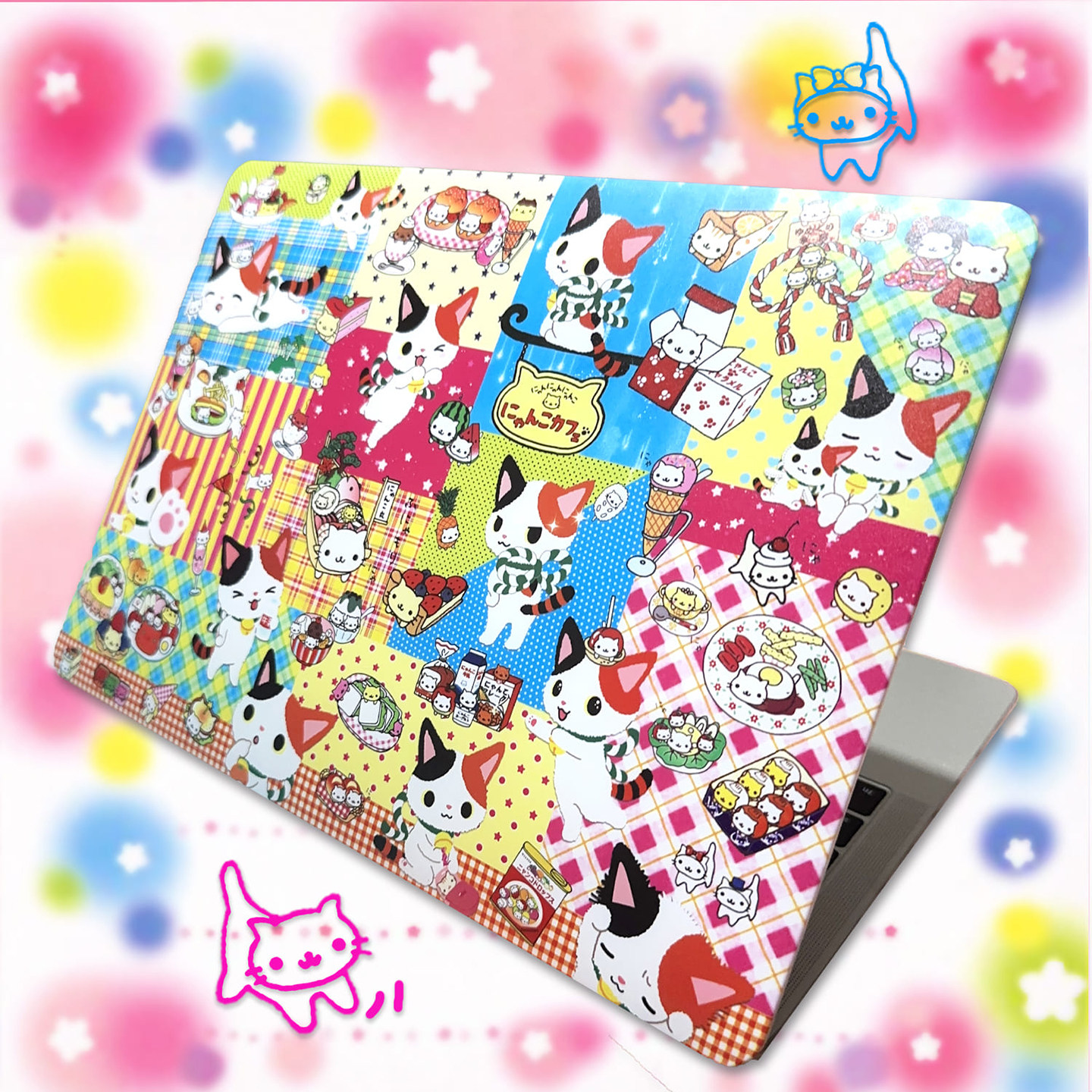 废物点心古早可爱猫猫适用苹果Macbook air/neo闪粉保护壳硬壳