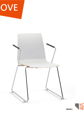 德国十大品牌K+N简约休闲椅防火板椅餐椅电镀雪橇椅白色MOVE ME椅