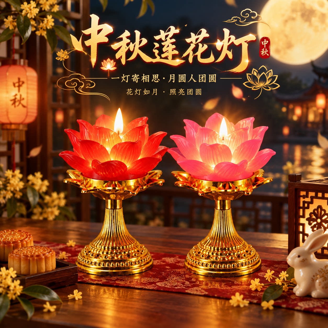 拜月娘新款中秋香中秋蜡烛防风