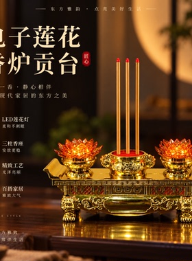 LED插电莲花佛灯供奉长明灯